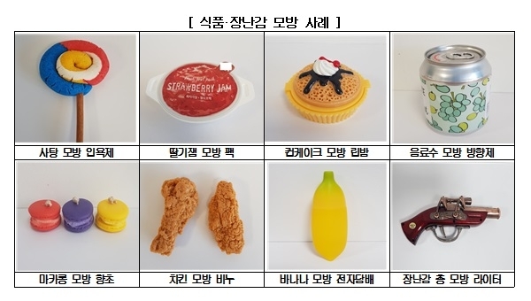 소비자원이 발표한 시중 유통 식품·장난감 모방 사례. 사진=한국소비자원
