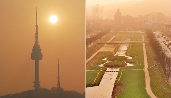 짙은 황사가 서울 하늘을 뒤덮은 모습. 출처=기상청 기상사진전