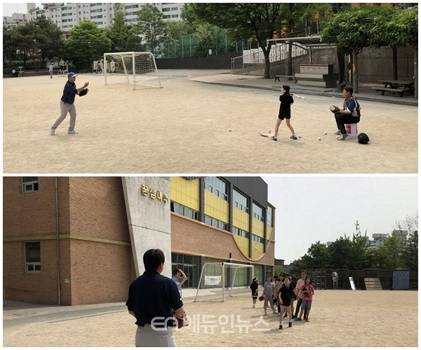청소년 야구교실을 통해 연식야구를 배우고 있는 모습 (사진=서울시체육회)