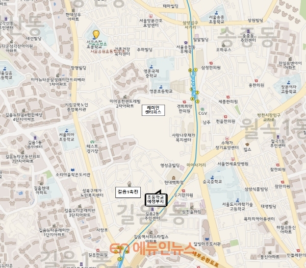 (가칭)신길음초등학교 설립 예정부지 지도 (사진제공=서울시교육청)