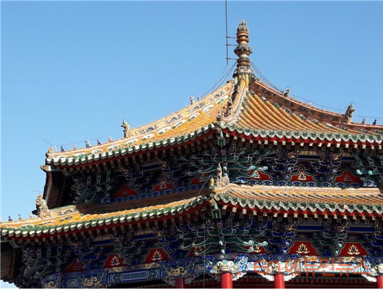 선양고궁의 정전이자 동로의 중심 건물인 대정전의 팔각 지붕의 모습.(사진=김현진 교사)